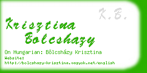krisztina bolcshazy business card