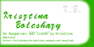 krisztina bolcshazy business card